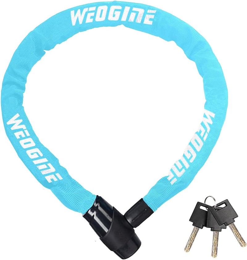 Weogine Bike Lock, Heavy Duty Anti-Theft 2.72 Ft Security Chain with 3 Keys, Waterproof for Bicycle,Scooter, Motorcycle, Door, Gate, Fence - Image 1